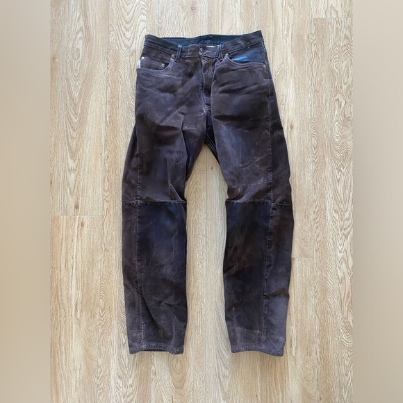 Mens vintage brown leather pants size M - Picture 1 of 5
